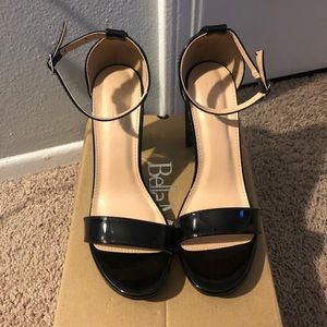 Black patent high heels